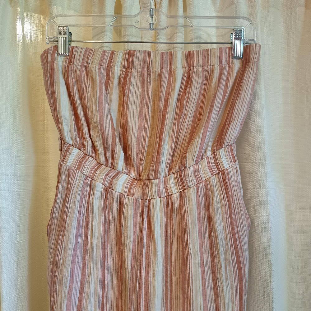 Sadie & Sage Women's Strapless 100% Rayon Romper Multicolor/Striped Size S - Picture 2 of 6
